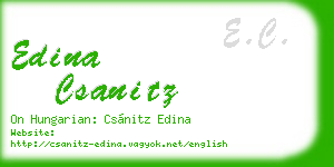 edina csanitz business card